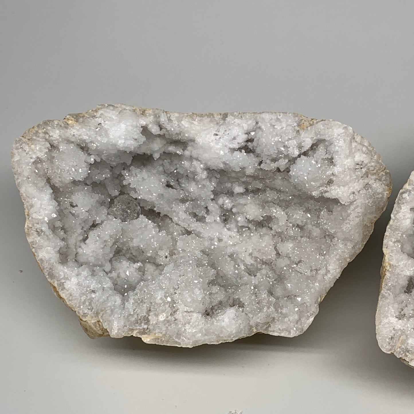 4.28 Lbs,6.8"x5.2"x3.8", 1 Pair, Natural Quartz Geodes Sculpture @Morocco,B10558
