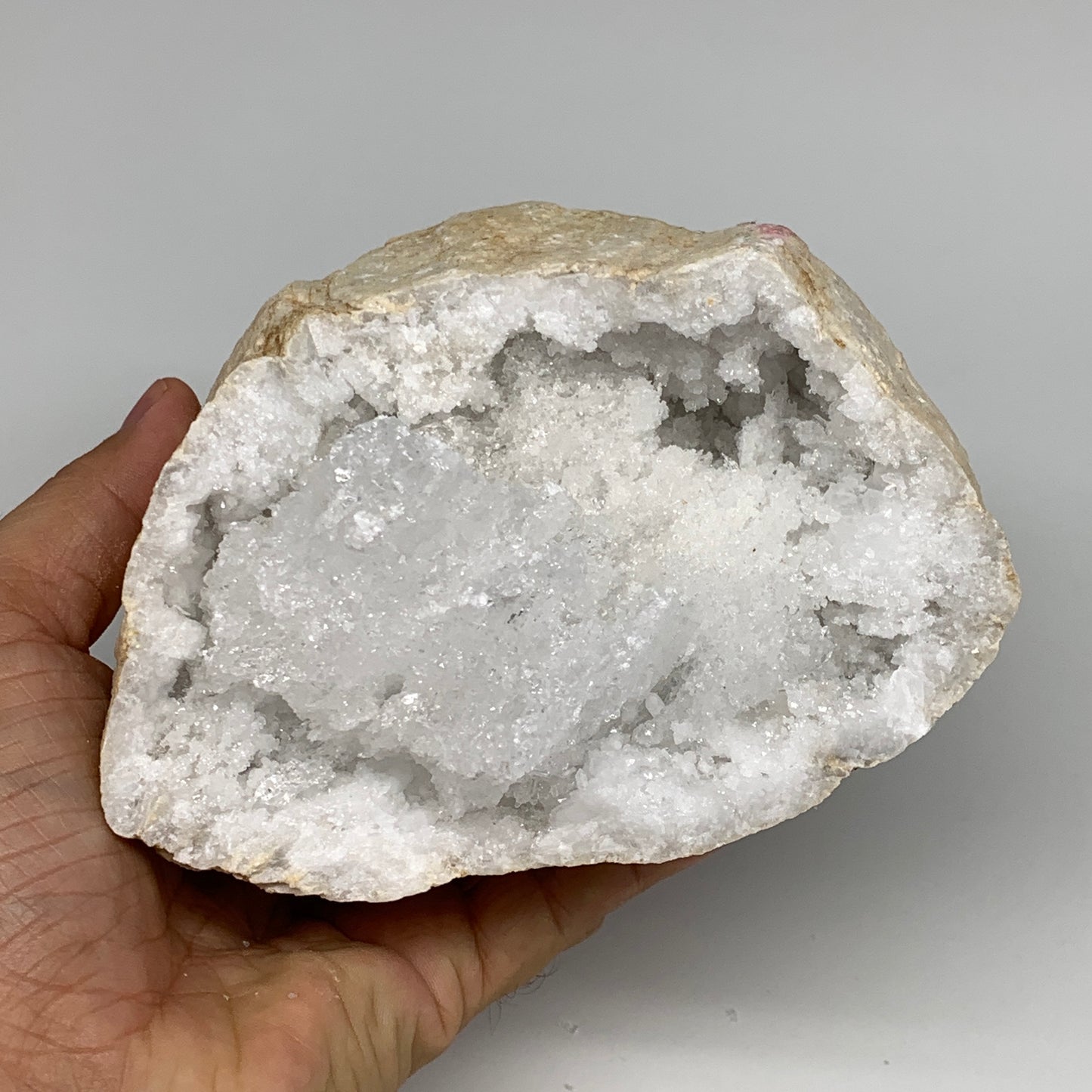 4.28 Lbs,6.8"x5.2"x3.8", 1 Pair, Natural Quartz Geodes Sculpture @Morocco,B10558