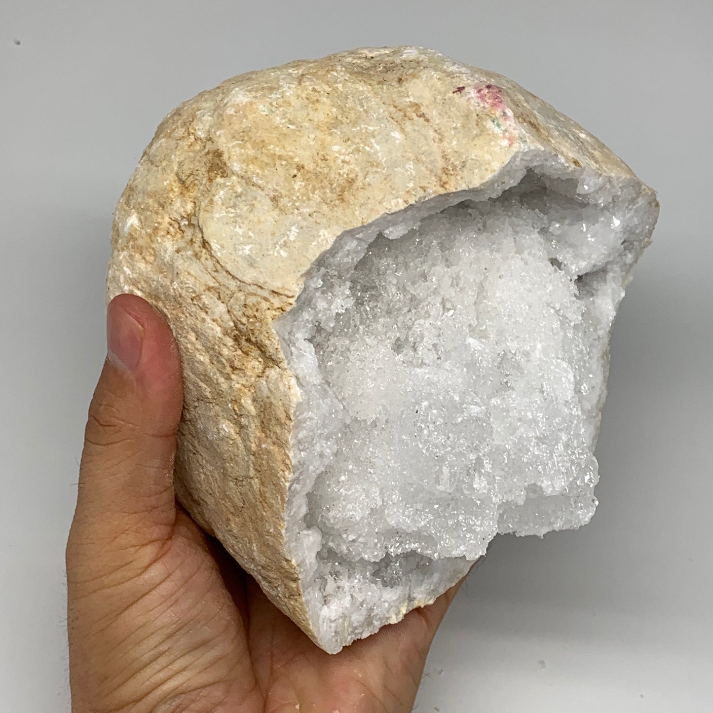 4.28 Lbs,6.8"x5.2"x3.8", 1 Pair, Natural Quartz Geodes Sculpture @Morocco,B10558