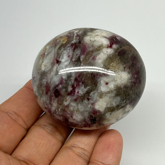 143.7g,2.2"x2"x1.5" Tourmaline Rubellite Palm-Stone Reiki @Madagascar,B21998