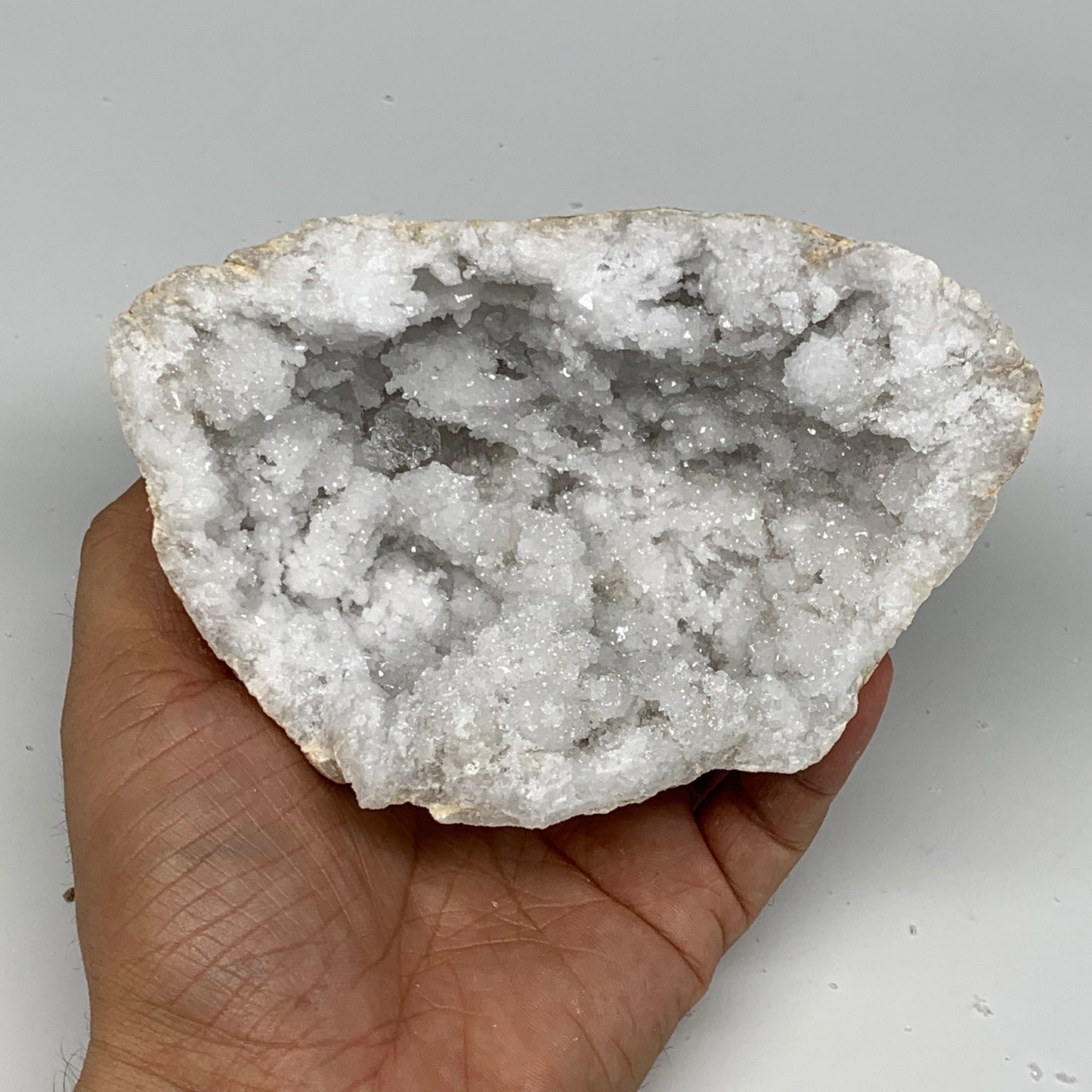 4.28 Lbs,6.8"x5.2"x3.8", 1 Pair, Natural Quartz Geodes Sculpture @Morocco,B10558