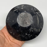 834g, 4pcs, 4.3" Small Fossils Ammonite Orthoceras Bowl Round Shape, B8874