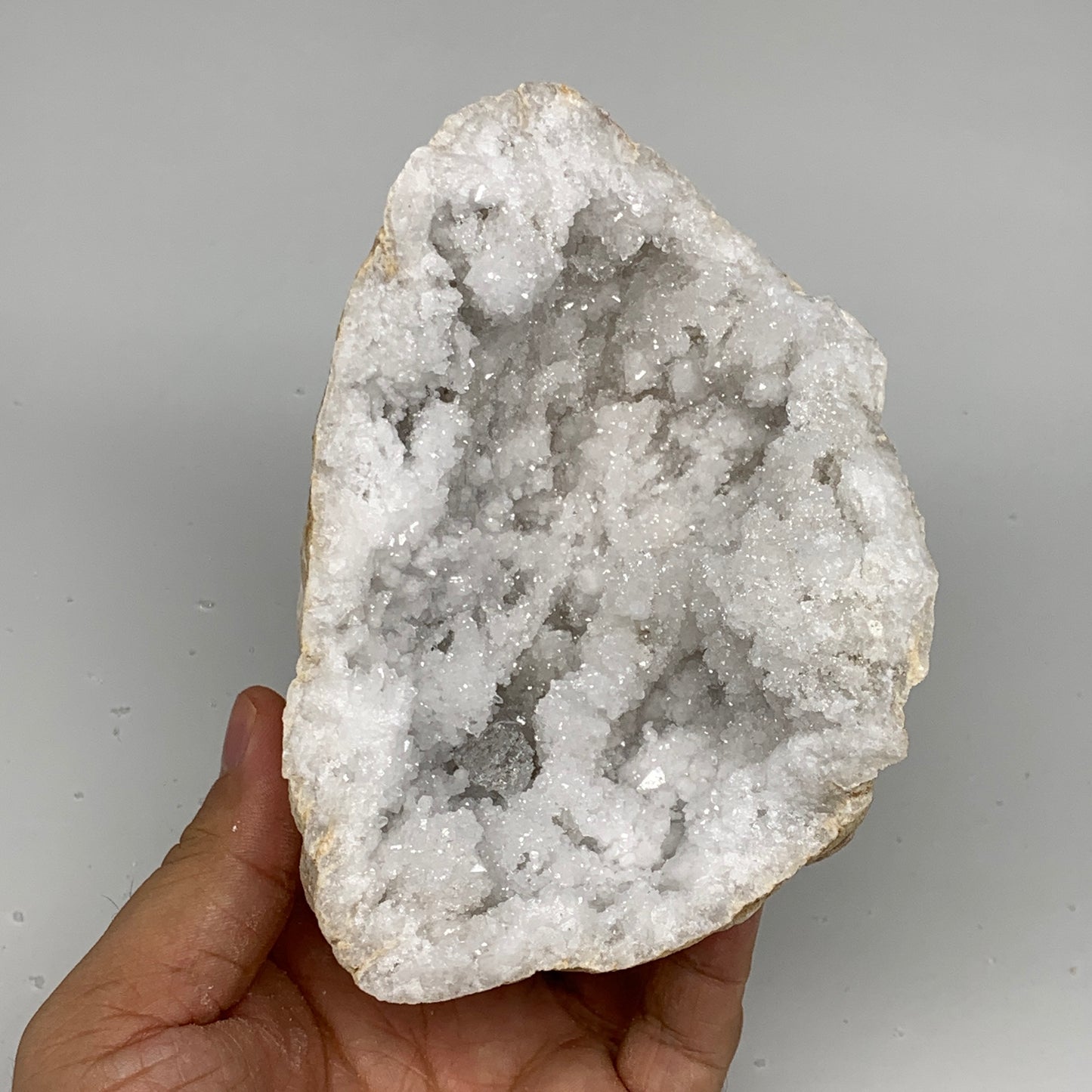 4.28 Lbs,6.8"x5.2"x3.8", 1 Pair, Natural Quartz Geodes Sculpture @Morocco,B10558