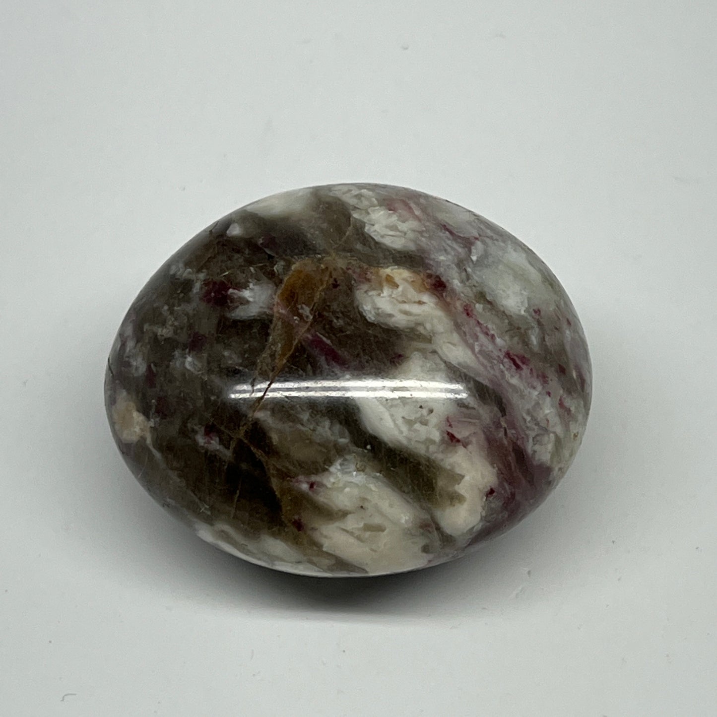 143.7g,2.2"x2"x1.5" Tourmaline Rubellite Palm-Stone Reiki @Madagascar,B21998