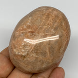 152g,2.6"x2"x1.3", Peach Moonstone Palm-Stone Polished Reiki Crystal, B15510