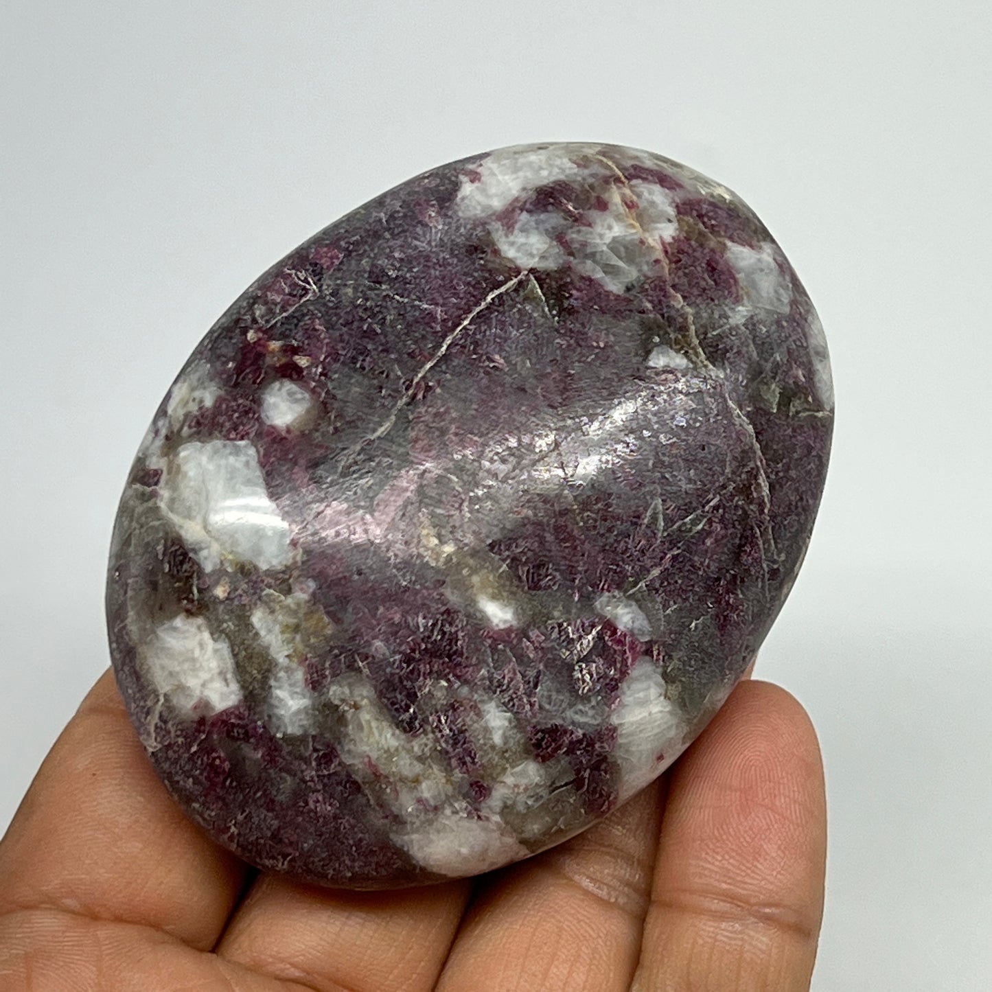 158.5g,2.8"x2.2"x1.1" Tourmaline Rubellite Palm-Stone Reiki @Madagascar,B21999