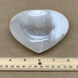 453g, 3.8"x4.4"x1.5", Selenite Heart Crystals, Satin Spar, gypsum, B12957