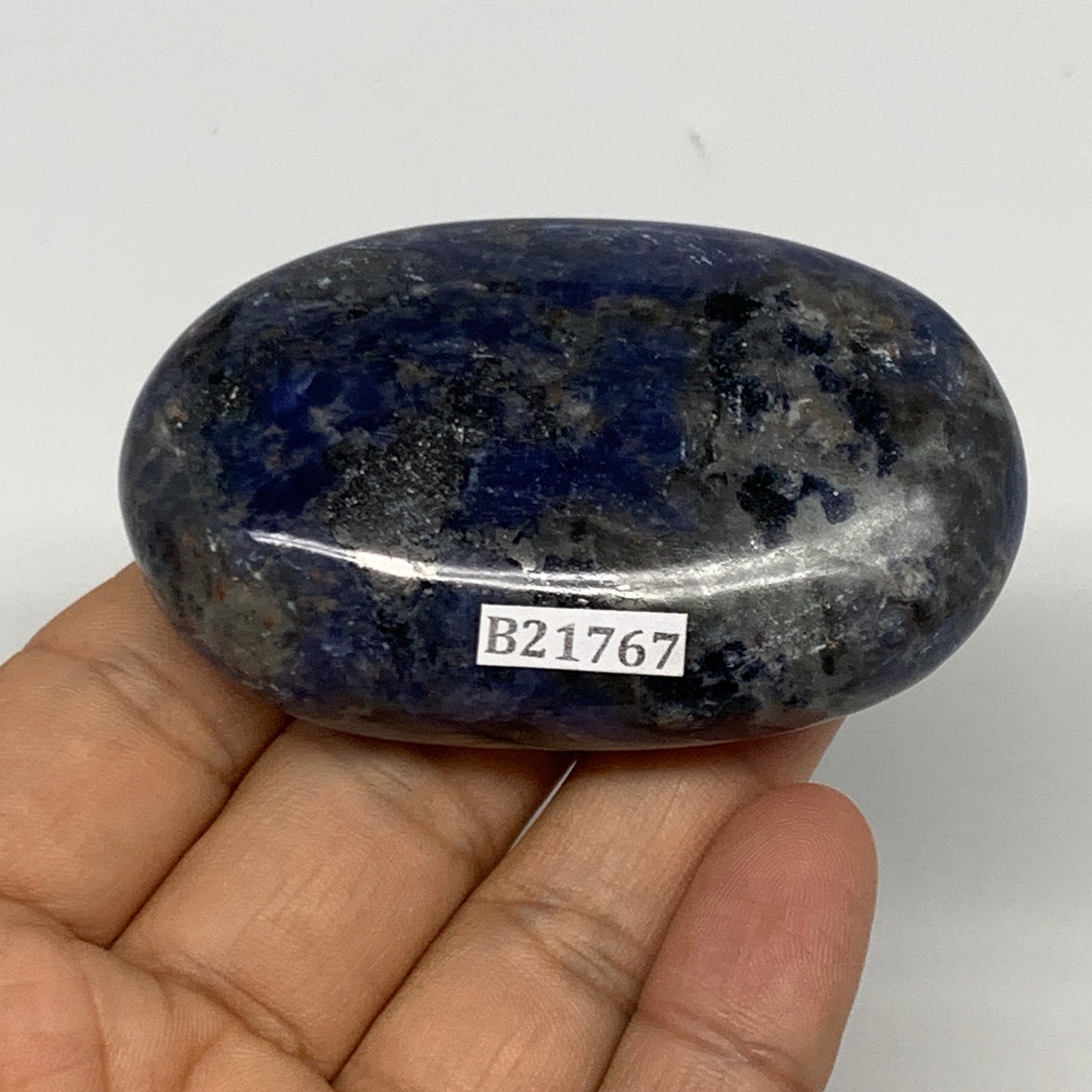 98.8g, 2.7"x1.6"x0.8", Sodalite Palm-Stone Crystal Polished Handmade, B21767