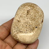 117.2g, 2.8"x1.9"x1.1", Chocolate Calcite Palm-Stone Reiki @Afghanistan, B14693