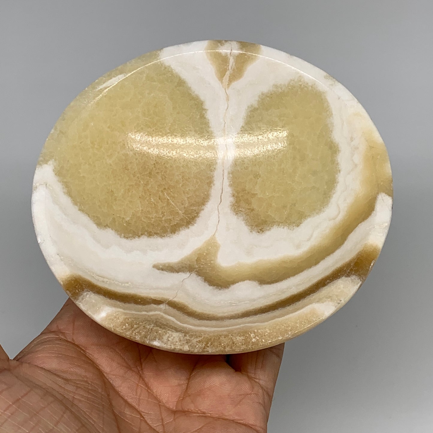 782g, 4pcs set, 4.4"-4.7" Round Onyx Bowl Handmade from Morocco, B8877