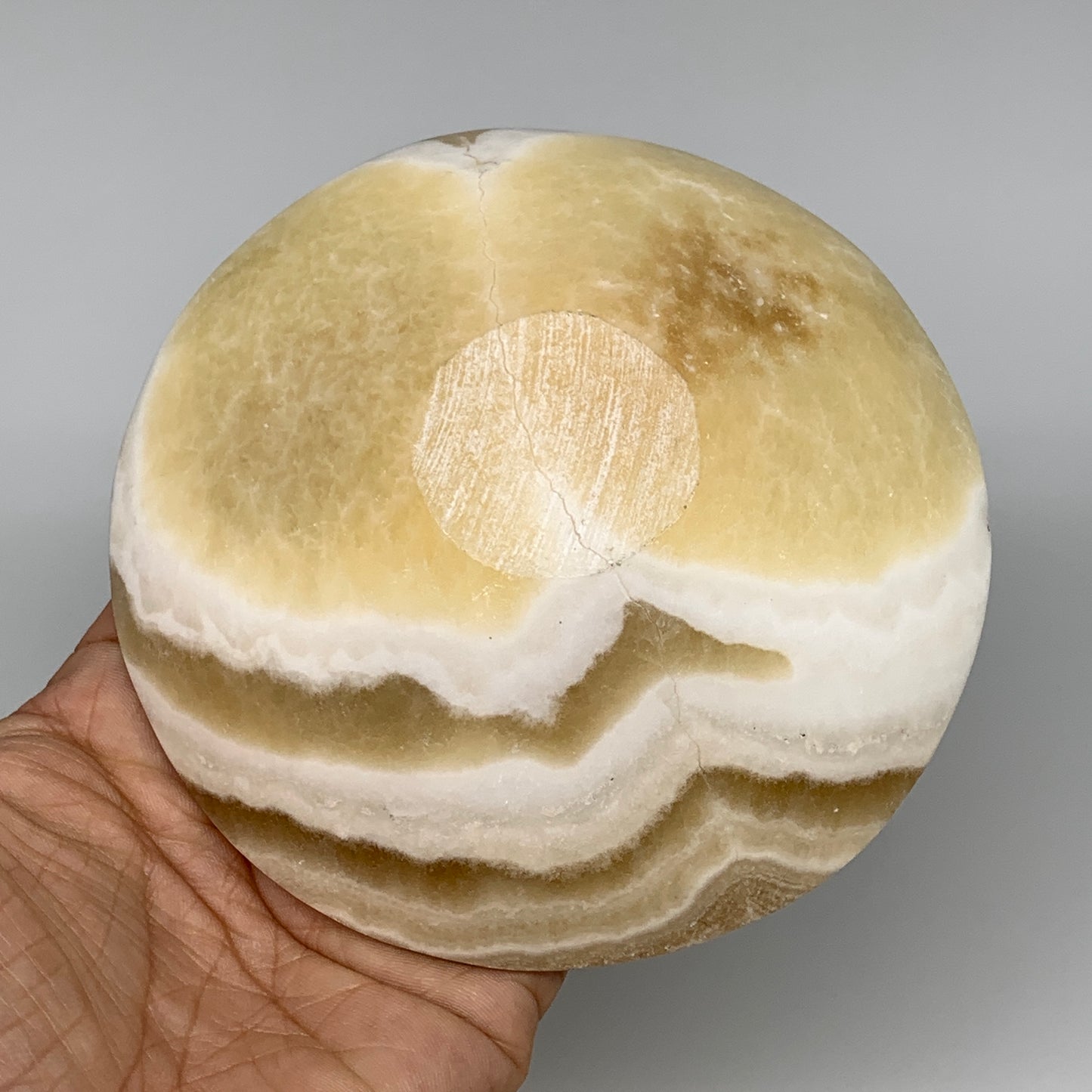 782g, 4pcs set, 4.4"-4.7" Round Onyx Bowl Handmade from Morocco, B8877