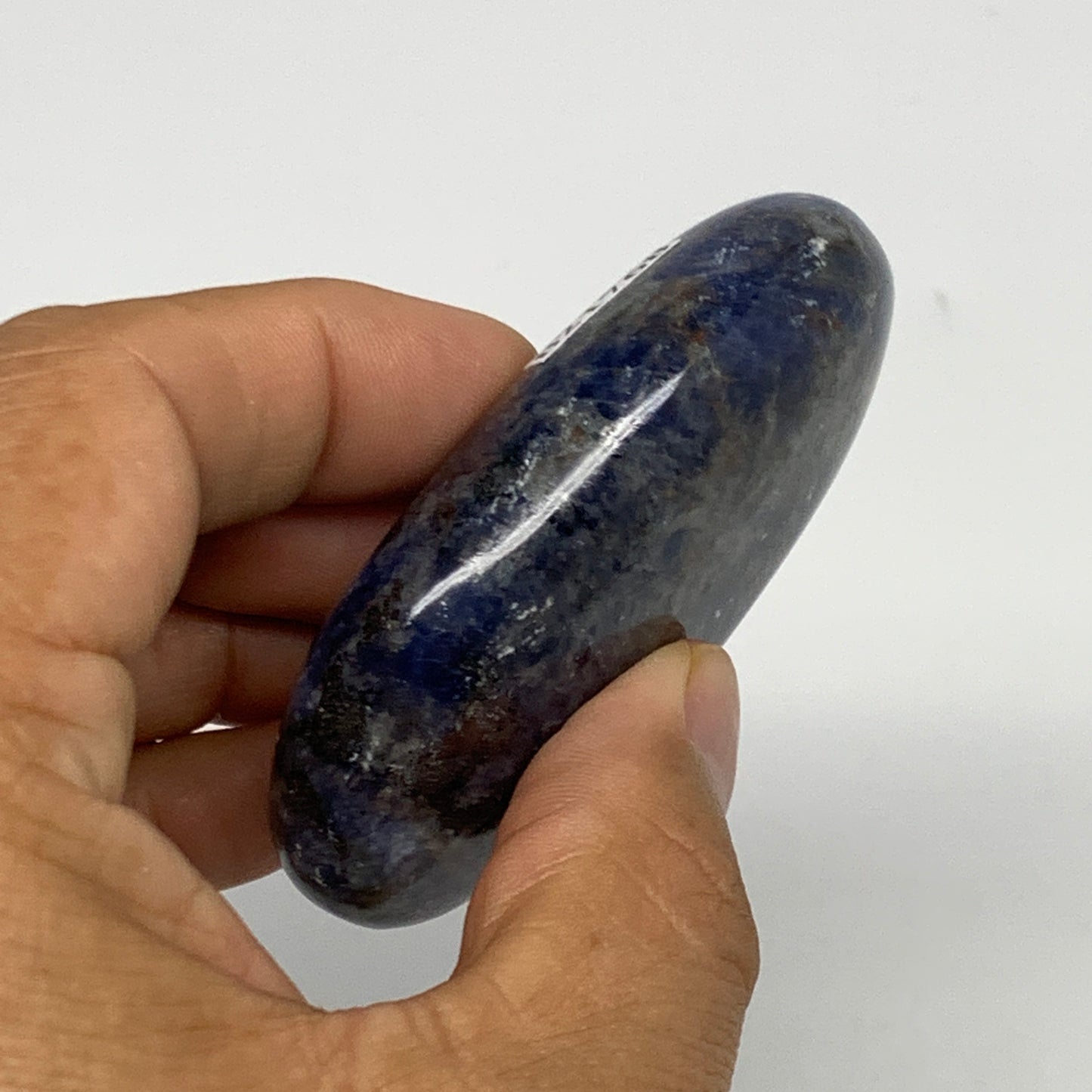106.3g, 2.7"x1.7"x0.8", Sodalite Palm-Stone Crystal Polished Handmade, B21768