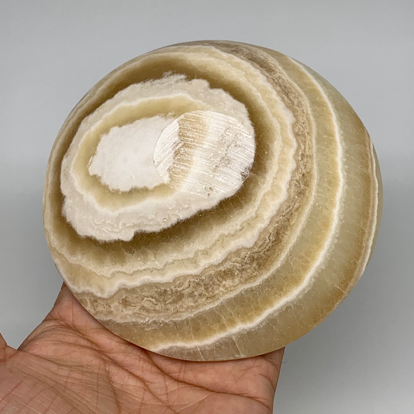 782g, 4pcs set, 4.4"-4.7" Round Onyx Bowl Handmade from Morocco, B8877