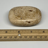 117.2g, 2.8"x1.9"x1.1", Chocolate Calcite Palm-Stone Reiki @Afghanistan, B14693