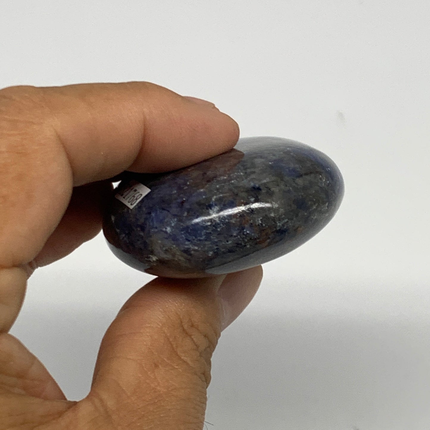 106.3g, 2.7"x1.7"x0.8", Sodalite Palm-Stone Crystal Polished Handmade, B21768
