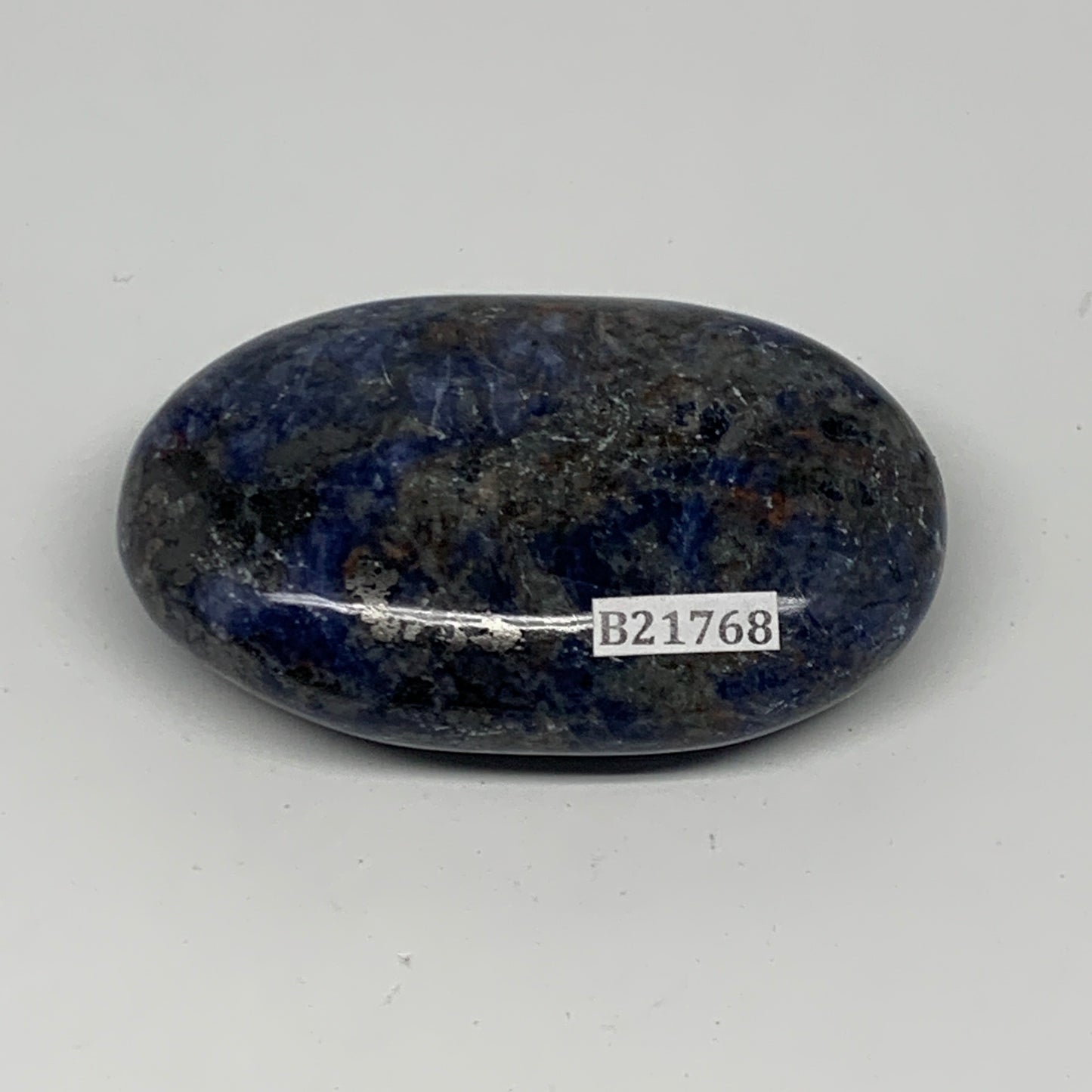 106.3g, 2.7"x1.7"x0.8", Sodalite Palm-Stone Crystal Polished Handmade, B21768