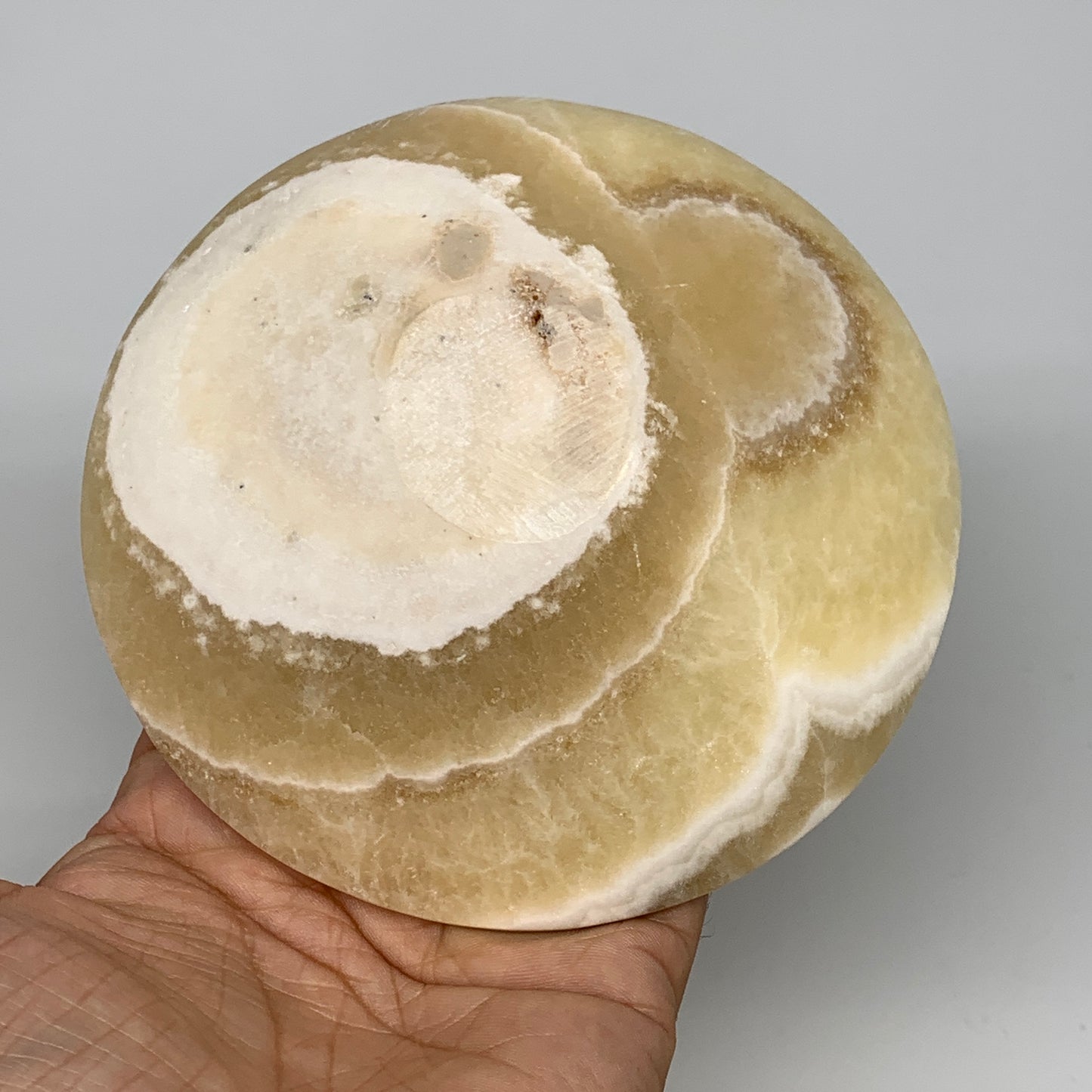 782g, 4pcs set, 4.4"-4.7" Round Onyx Bowl Handmade from Morocco, B8877