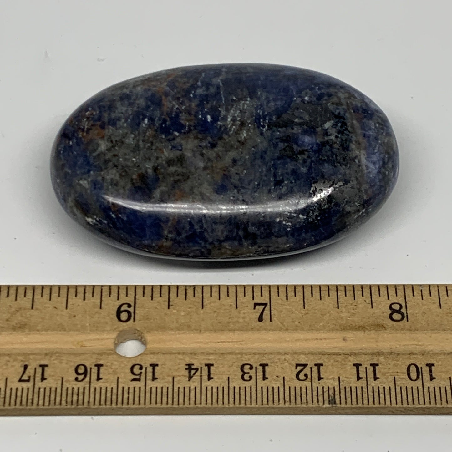 106.3g, 2.7"x1.7"x0.8", Sodalite Palm-Stone Crystal Polished Handmade, B21768