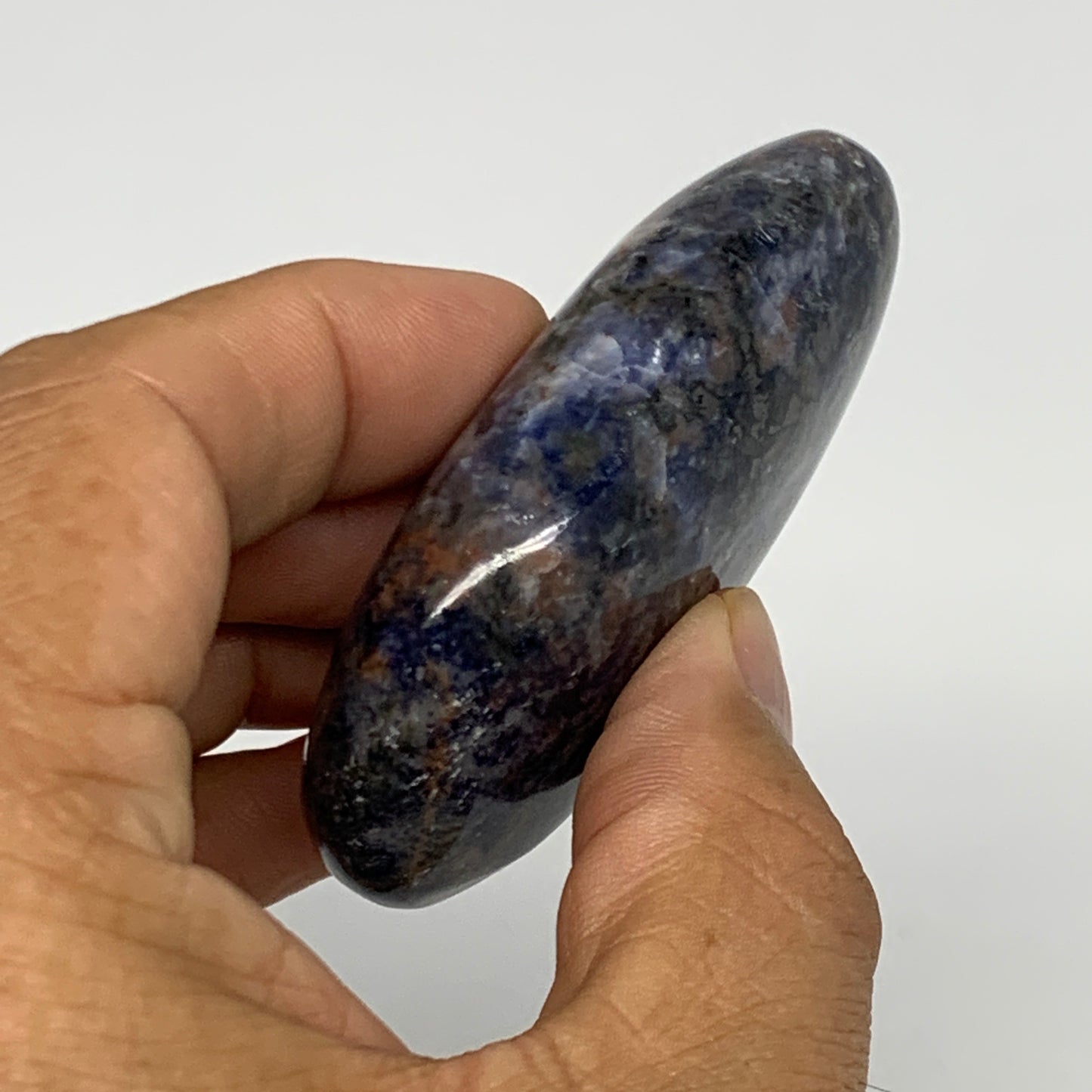 91.4g, 2.7"x1.6"x0.8", Sodalite Palm-Stone Crystal Polished Handmade, B21769