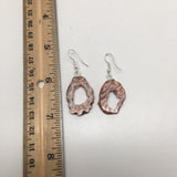26.5 cts Agate Druzy Slice Geode Earring Electroplated Silver Plated @Brazil,C69 - watangem.com