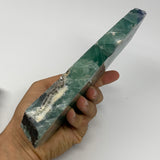 970g, 7.8"x3.7"x1.1", Natural Untreated Fluorite Slab Crystal @Mexico, B18622