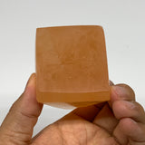245g, 3.7"x2" Orange Selenite/Satin Spar Pyramid Crystal @Morocco, B24215