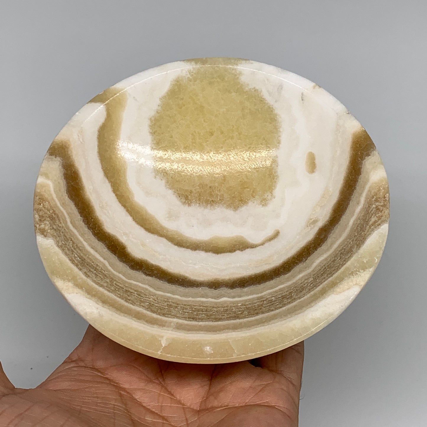 880g, 4pcs set, 4.4"-4.7" Round Onyx Bowl Handmade from Morocco, B8880