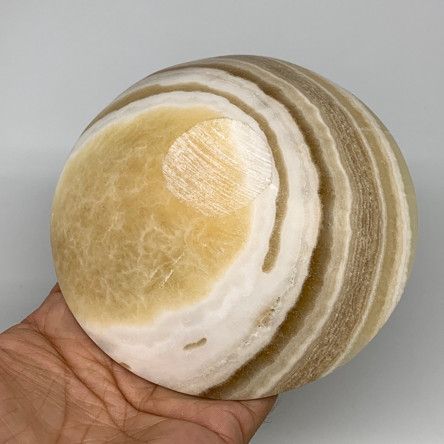 880g, 4pcs set, 4.4"-4.7" Round Onyx Bowl Handmade from Morocco, B8880