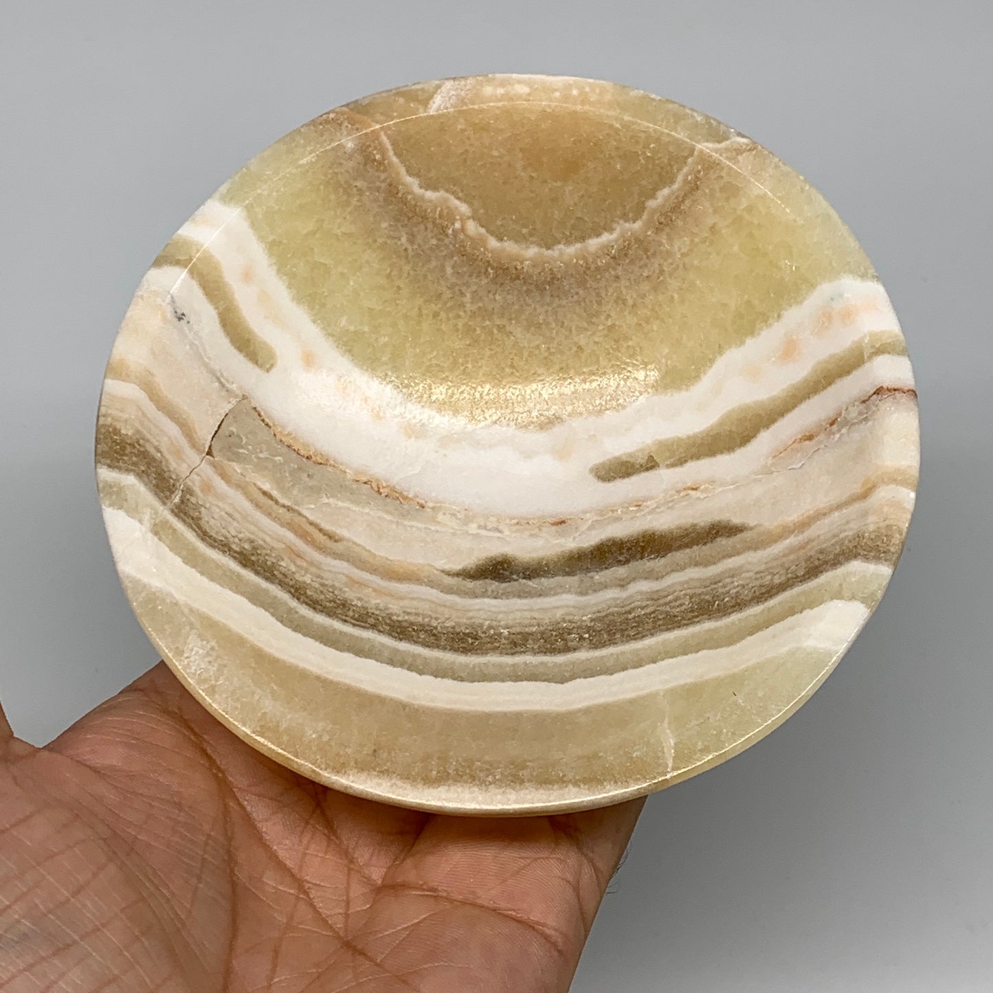 880g, 4pcs set, 4.4"-4.7" Round Onyx Bowl Handmade from Morocco, B8880