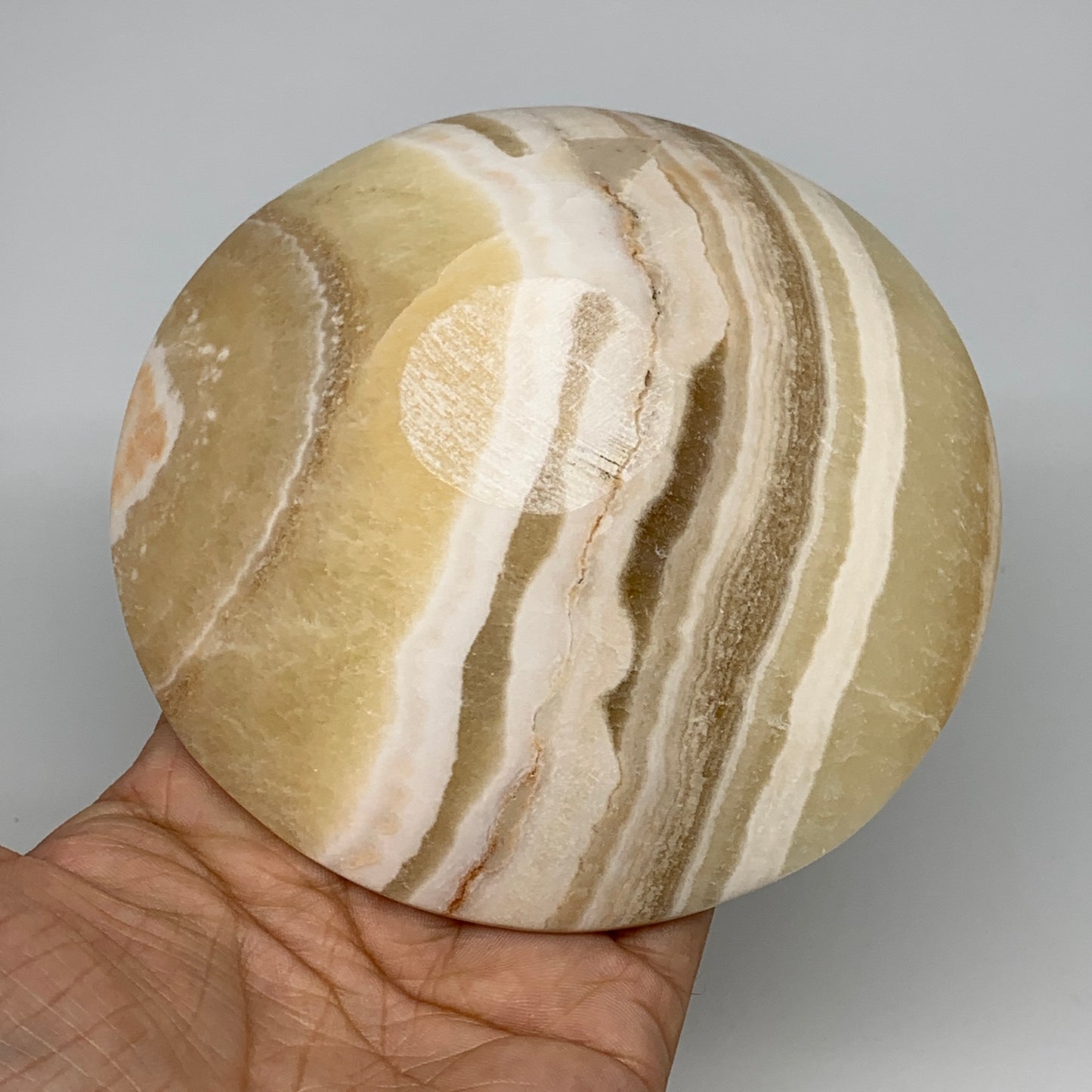 880g, 4pcs set, 4.4"-4.7" Round Onyx Bowl Handmade from Morocco, B8880