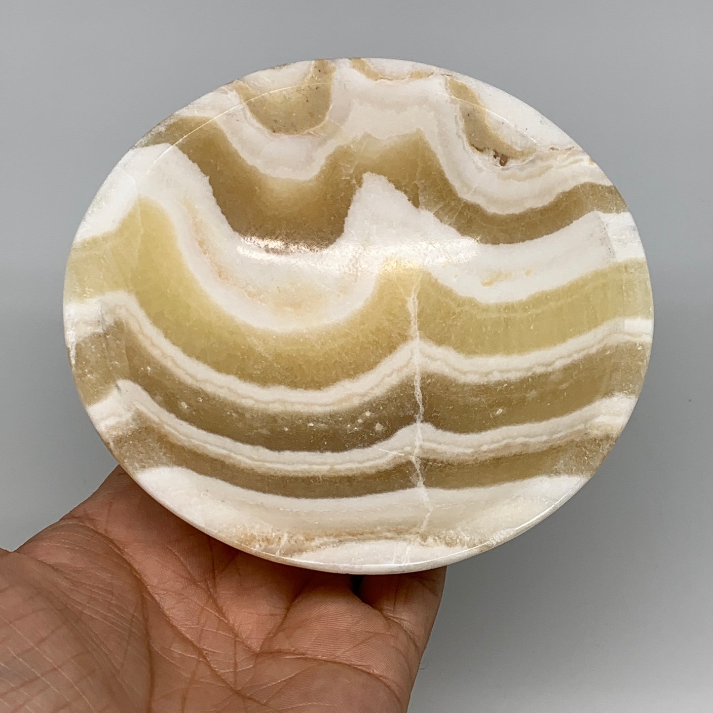 880g, 4pcs set, 4.4"-4.7" Round Onyx Bowl Handmade from Morocco, B8880