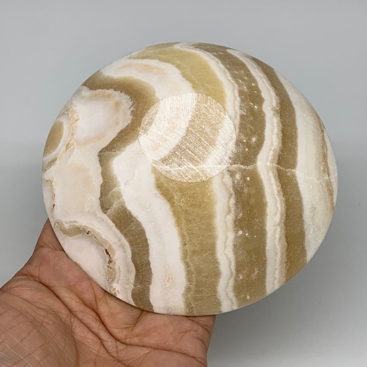 880g, 4pcs set, 4.4"-4.7" Round Onyx Bowl Handmade from Morocco, B8880