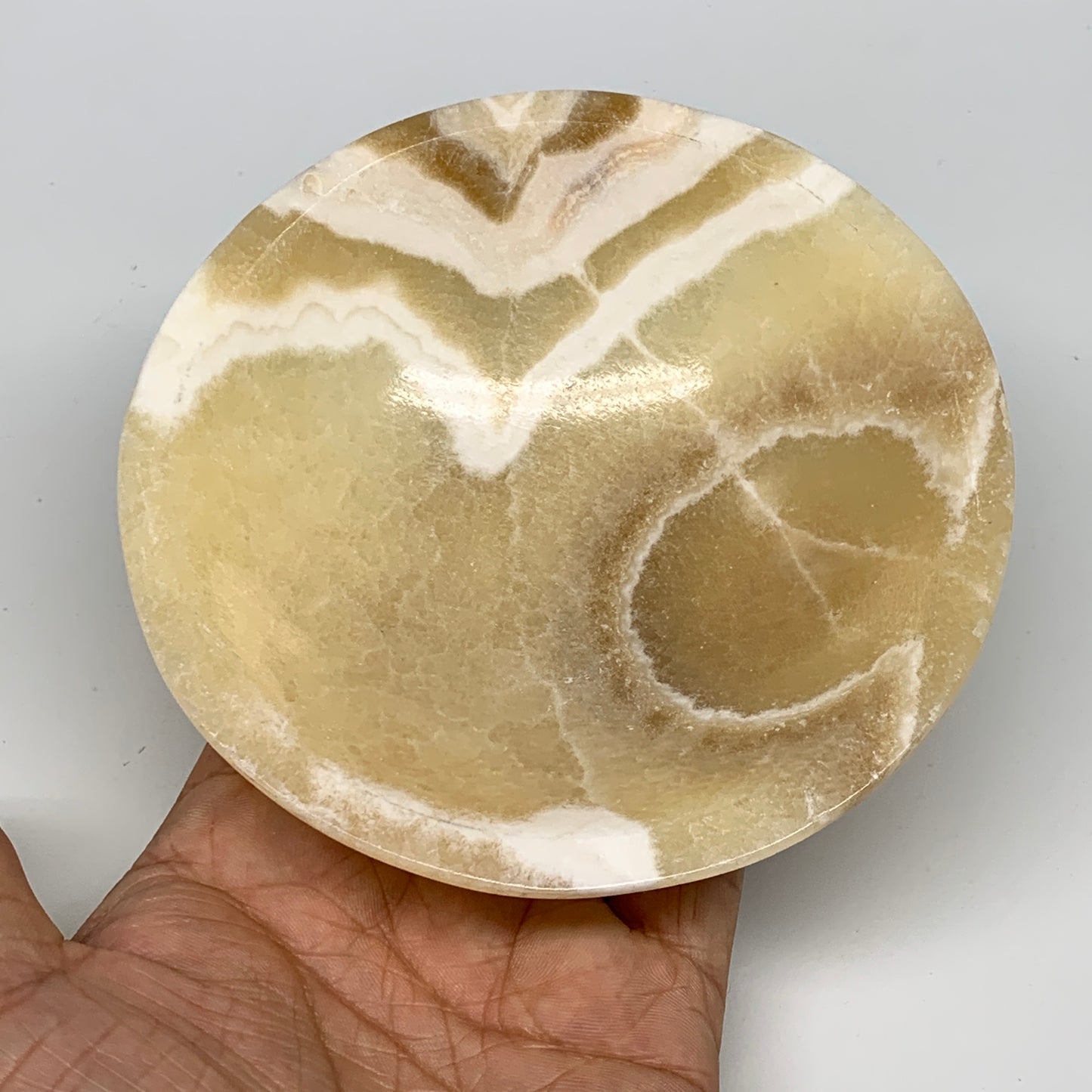 880g, 4pcs set, 4.4"-4.7" Round Onyx Bowl Handmade from Morocco, B8880