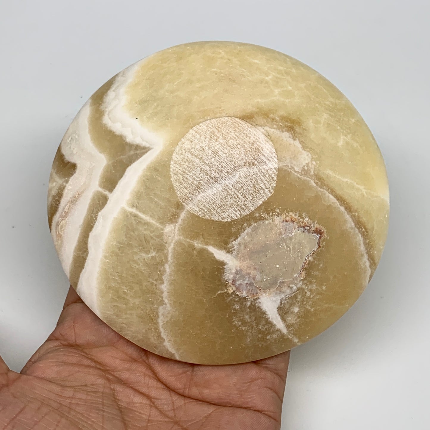 880g, 4pcs set, 4.4"-4.7" Round Onyx Bowl Handmade from Morocco, B8880