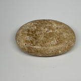 70.4g, 2.4"x1.7"x0.7", Chocolate Calcite Palm-Stone Reiki @Afghanistan, B14696