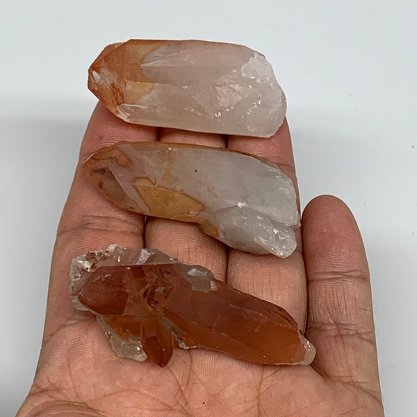 70.9g, 1.8"-2.1", 3pcs, Natural Red Quartz Crystal Terminated @Morocco, B11374