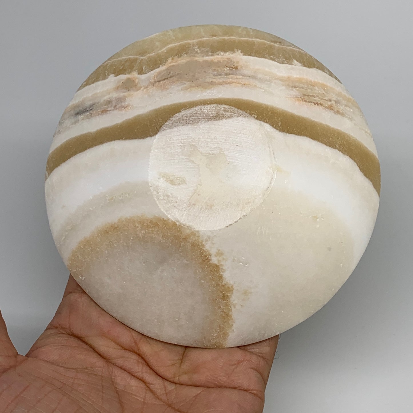 860g, 4pcs set, 4.4"-4.7" Round Onyx Bowl Handmade from Morocco, B8881