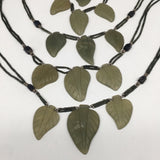 3 Pendants Green Serpentine Beaded Necklace @Afghanistan,18", Handmade, NPH45