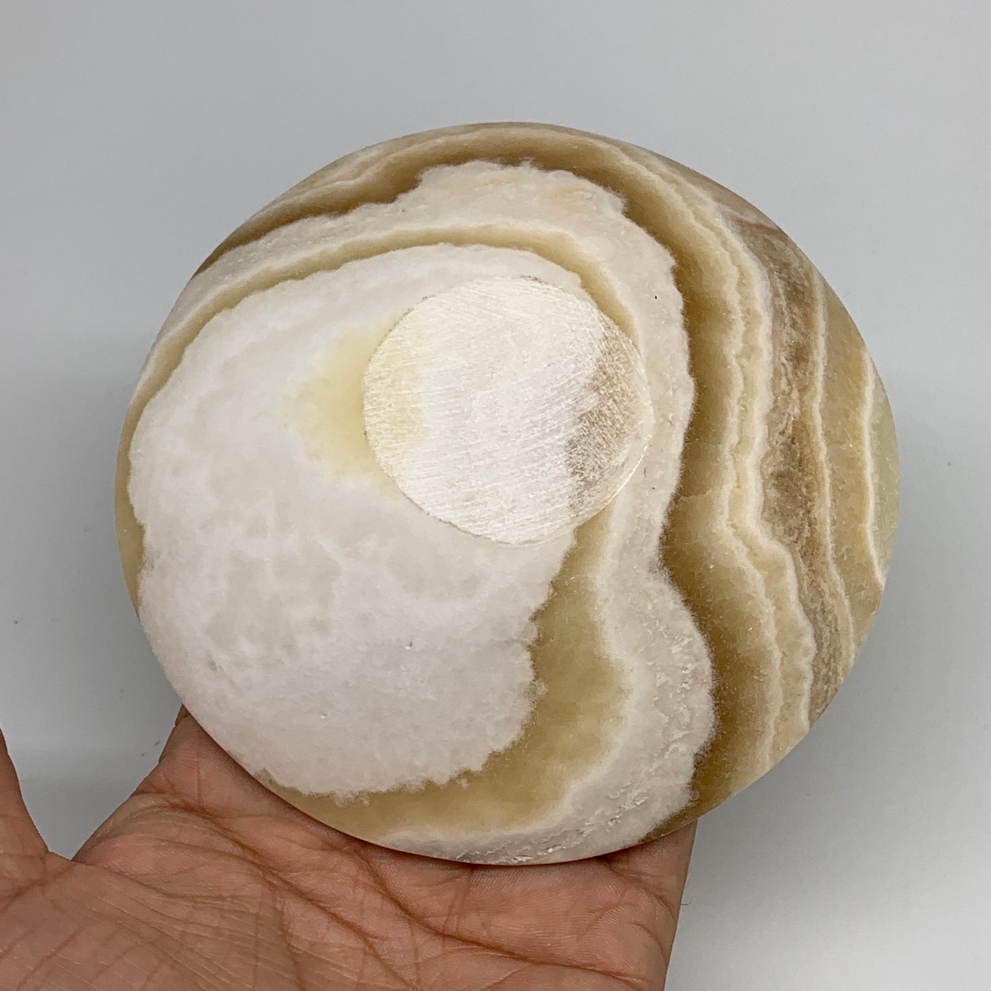 860g, 4pcs set, 4.4"-4.7" Round Onyx Bowl Handmade from Morocco, B8881