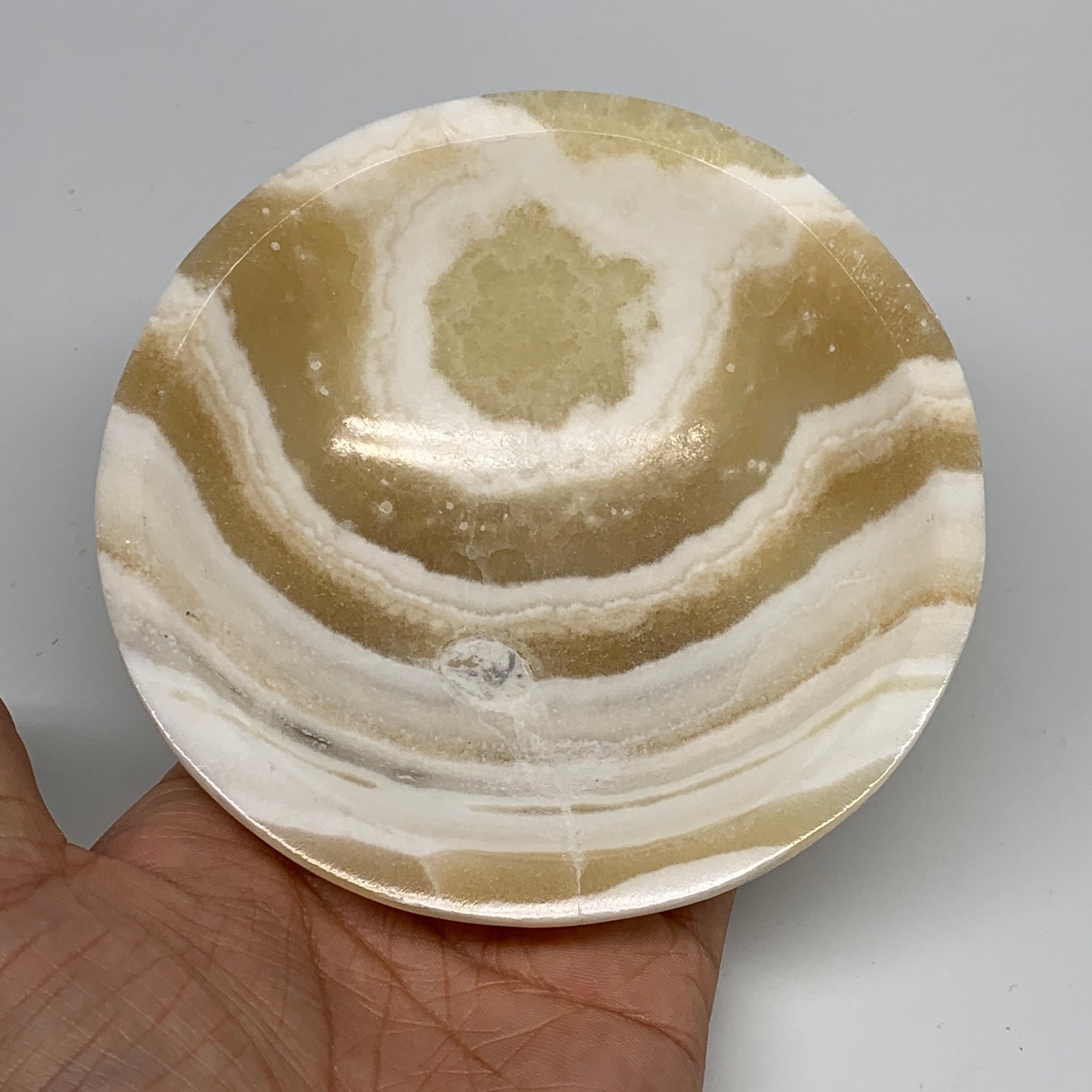 860g, 4pcs set, 4.4"-4.7" Round Onyx Bowl Handmade from Morocco, B8881