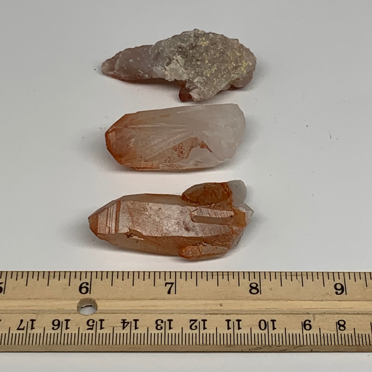 70.9g, 1.8"-2.1", 3pcs, Natural Red Quartz Crystal Terminated @Morocco, B11374