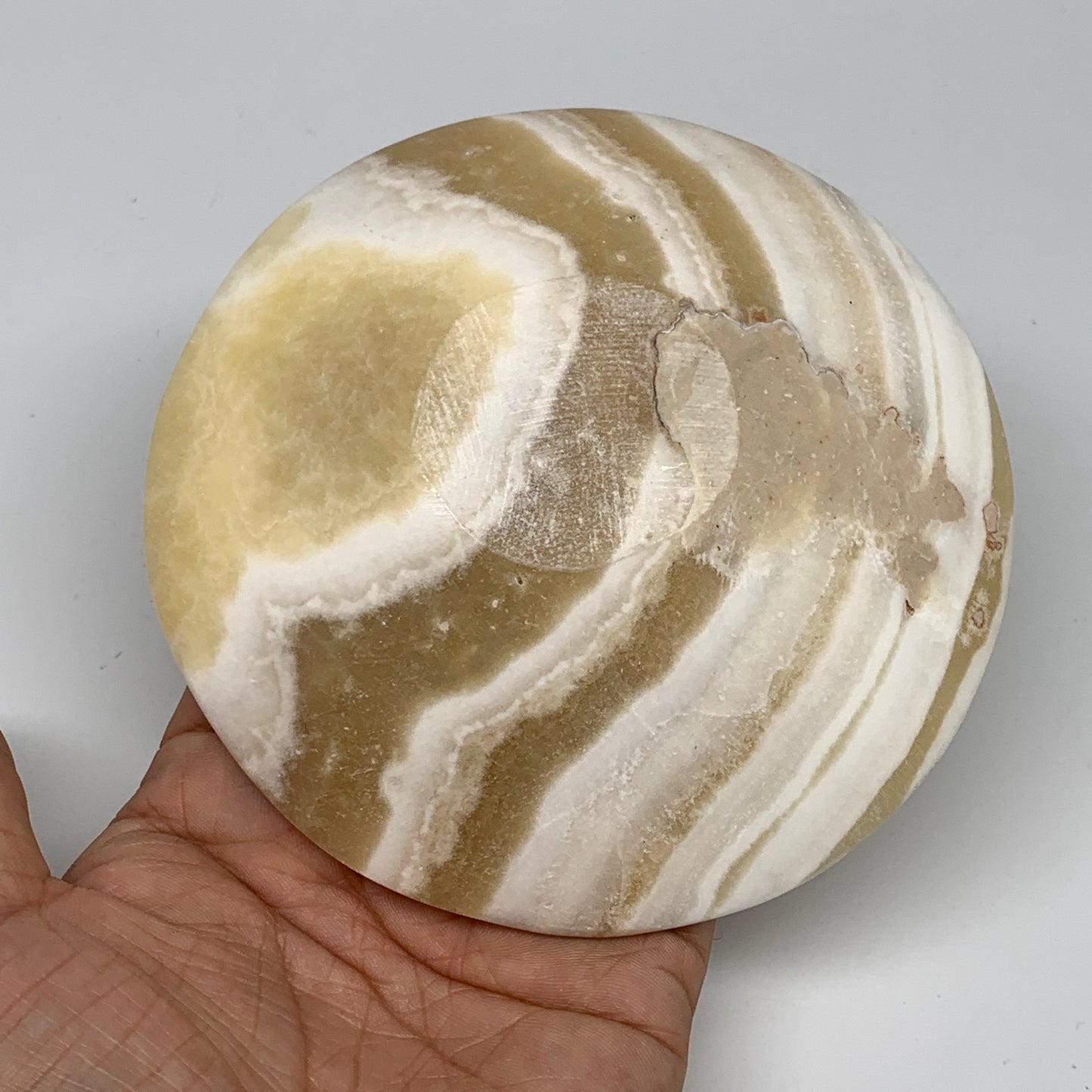 860g, 4pcs set, 4.4"-4.7" Round Onyx Bowl Handmade from Morocco, B8881