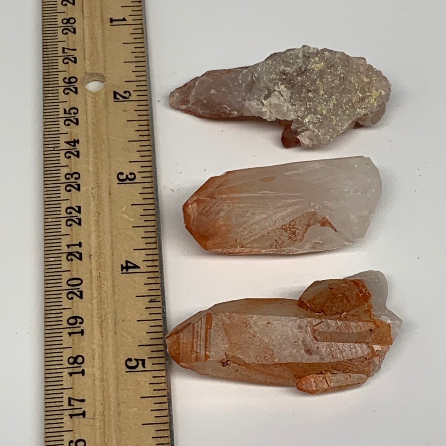 70.9g, 1.8"-2.1", 3pcs, Natural Red Quartz Crystal Terminated @Morocco, B11374