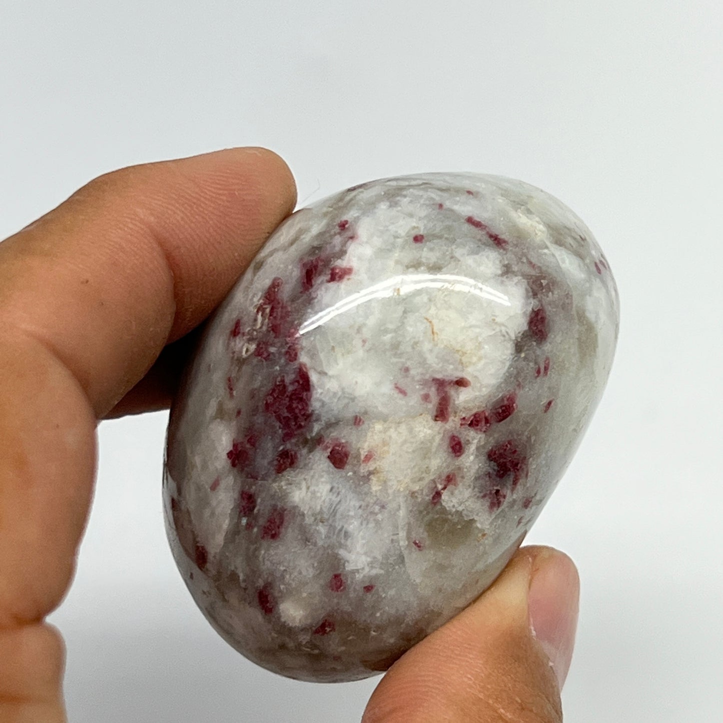 113.8g,2.2"x1.7"x1.4" Tourmaline Rubellite Palm-Stone Reiki @Madagascar,B21006