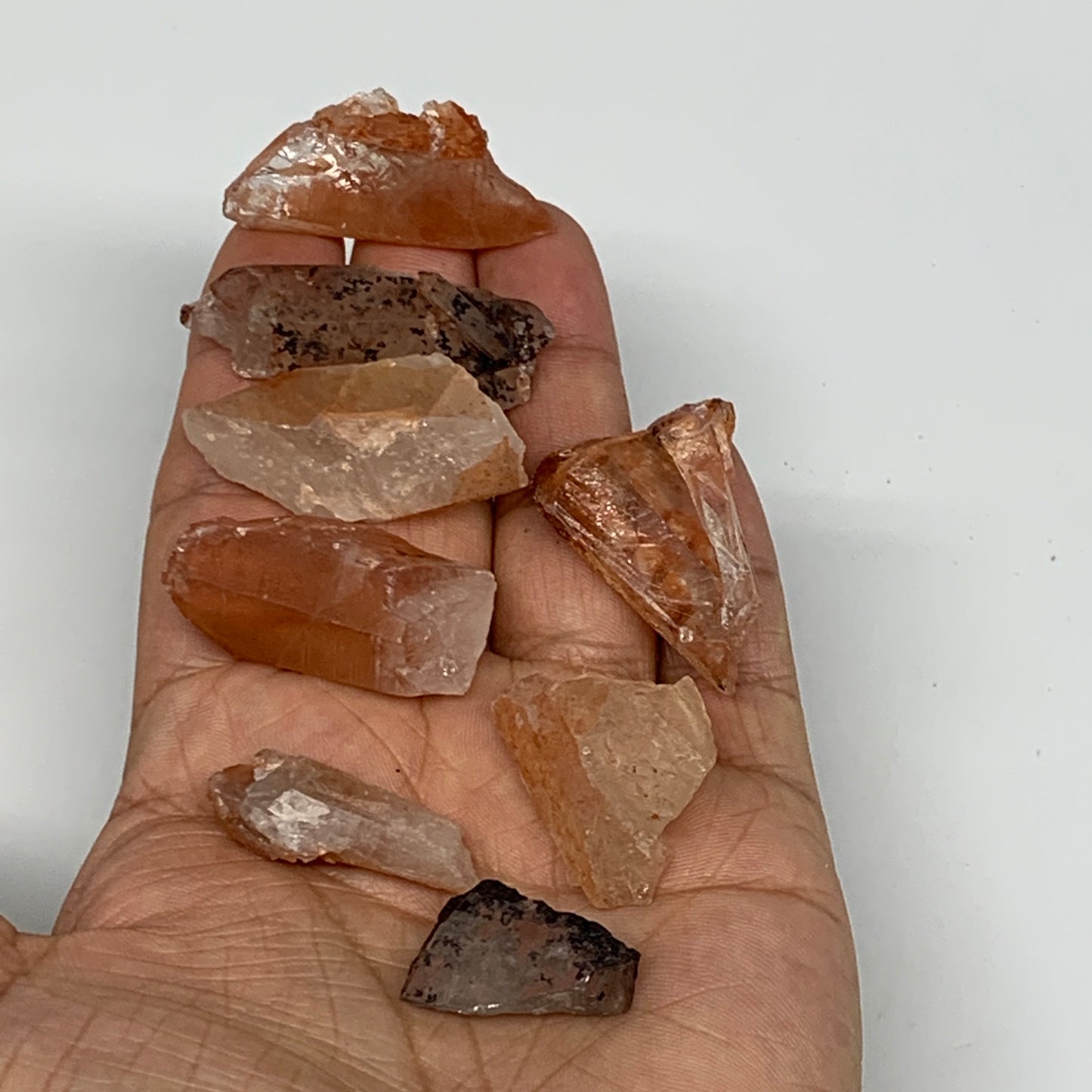 67.1g, 1"-1.7", 8pcs, Natural Red Quartz Crystal Terminated @Morocco, B11376