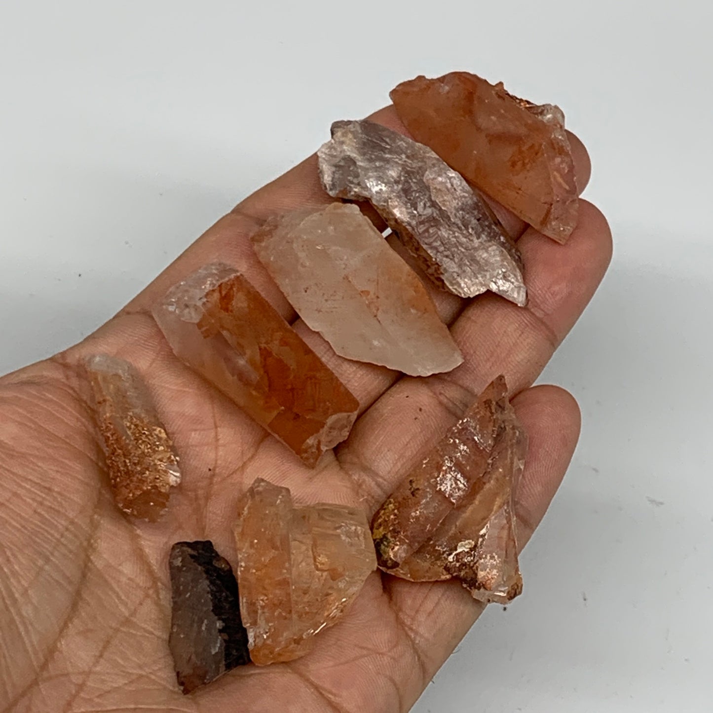 67.1g, 1"-1.7", 8pcs, Natural Red Quartz Crystal Terminated @Morocco, B11376