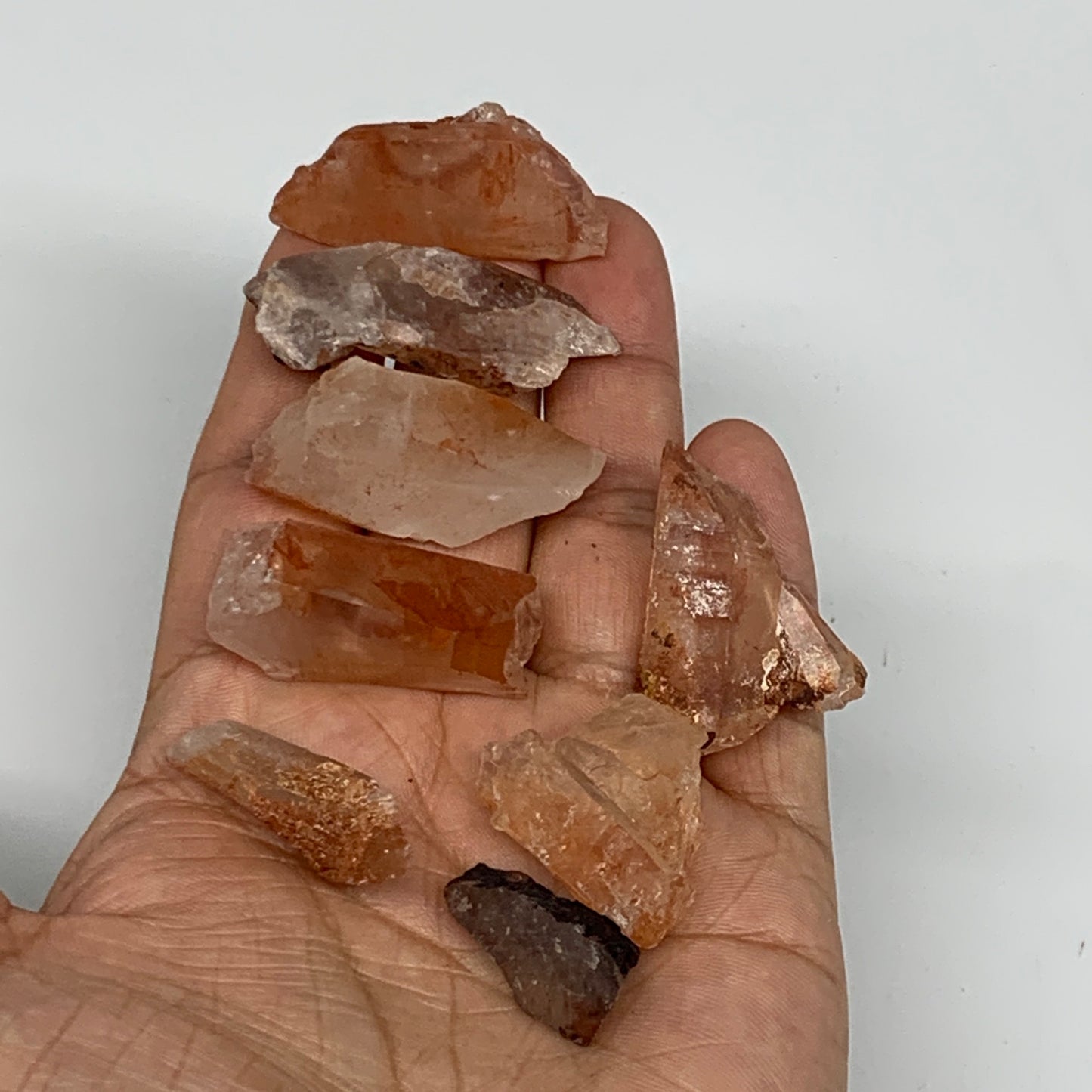 67.1g, 1"-1.7", 8pcs, Natural Red Quartz Crystal Terminated @Morocco, B11376