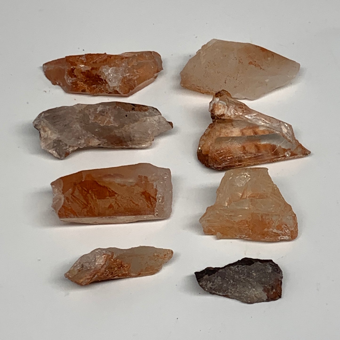 67.1g, 1"-1.7", 8pcs, Natural Red Quartz Crystal Terminated @Morocco, B11376