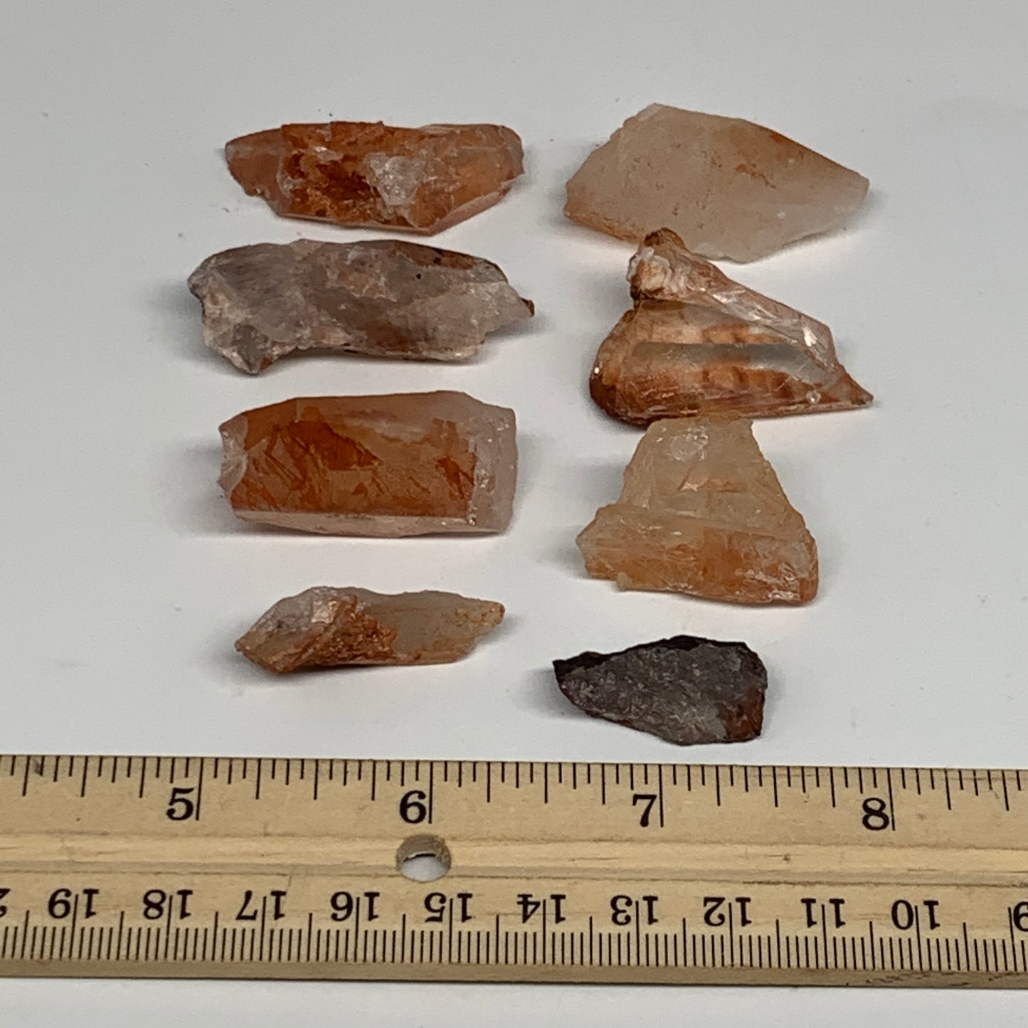 67.1g, 1"-1.7", 8pcs, Natural Red Quartz Crystal Terminated @Morocco, B11376