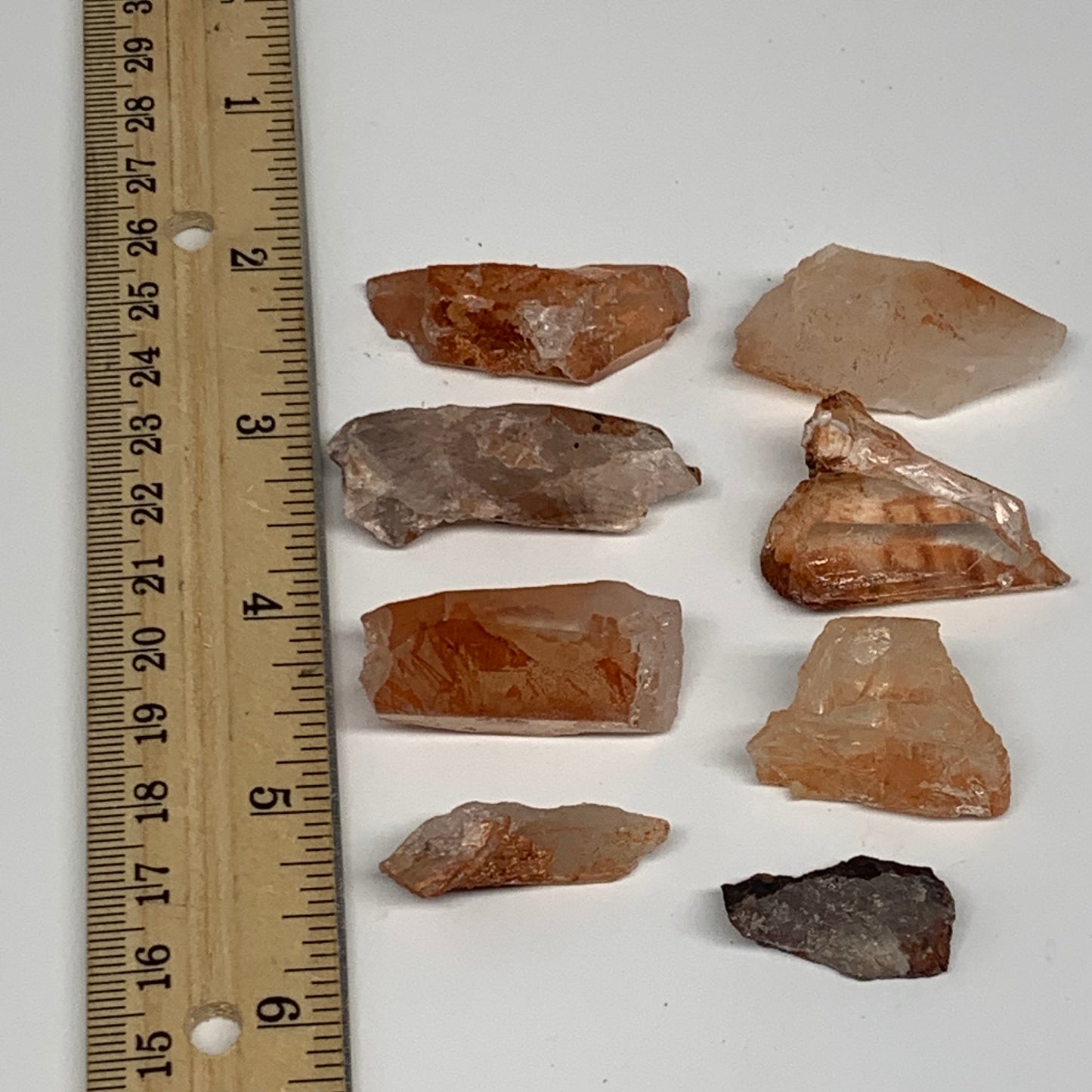67.1g, 1"-1.7", 8pcs, Natural Red Quartz Crystal Terminated @Morocco, B11376